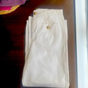 Zara wide leg white cropped pants